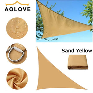 Planet Gates light beige / 4x4x5.7m Waterproof Sun Shelter Triangle Sunshade Protection Outdoor  Cover Garden Patio Pool Shade Sail Awning Camping Sun Shade 420D