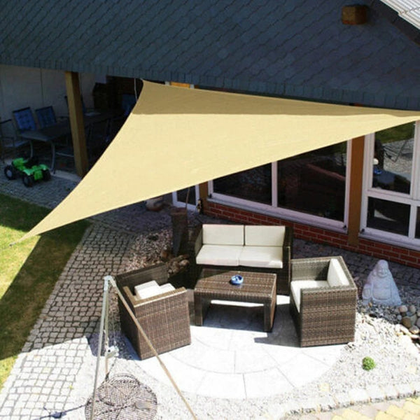 Planet Gates light beige / 4x4x5.7m Waterproof Sun Shelter Triangle Sunshade Protection Outdoor  Cover Garden Patio Pool Shade Sail Awning Camping Sun Shade 420D