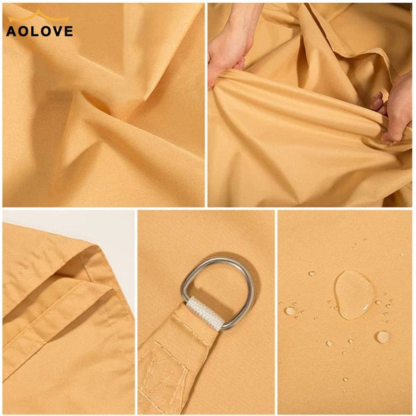 Planet Gates light beige / 4x4x5.7m Waterproof Sun Shelter Triangle Sunshade Protection Outdoor  Cover Garden Patio Pool Shade Sail Awning Camping Sun Shade 420D