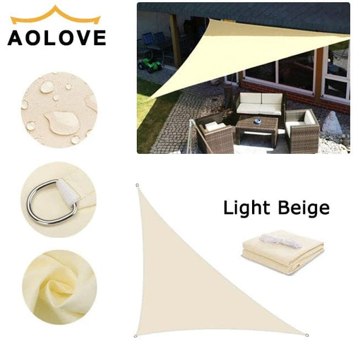 Planet Gates light beige / 4x4x5.7m Waterproof Sun Shelter Triangle Sunshade Protection Outdoor  Cover Garden Patio Pool Shade Sail Awning Camping Sun Shade 420D