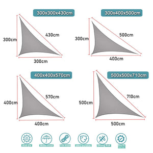 Planet Gates light beige / 4x4x5.7m Waterproof Sun Shelter Triangle Sunshade Protection Outdoor  Cover Garden Patio Pool Shade Sail Awning Camping Sun Shade 420D