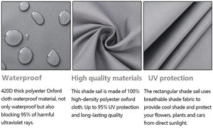 Planet Gates light beige / 4x4x5.7m Waterproof Sun Shelter Triangle Sunshade Protection Outdoor  Cover Garden Patio Pool Shade Sail Awning Camping Sun Shade 420D