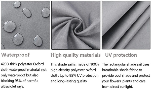 Planet Gates light beige / 4x4x5.7m Waterproof Sun Shelter Triangle Sunshade Protection Outdoor  Cover Garden Patio Pool Shade Sail Awning Camping Sun Shade 420D