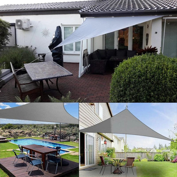 Planet Gates light beige / 4x4x5.7m Waterproof Sun Shelter Triangle Sunshade Protection Outdoor  Cover Garden Patio Pool Shade Sail Awning Camping Sun Shade 420D