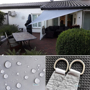 Planet Gates light beige / 4x4x5.7m Waterproof Sun Shelter Triangle Sunshade Protection Outdoor  Cover Garden Patio Pool Shade Sail Awning Camping Sun Shade 420D