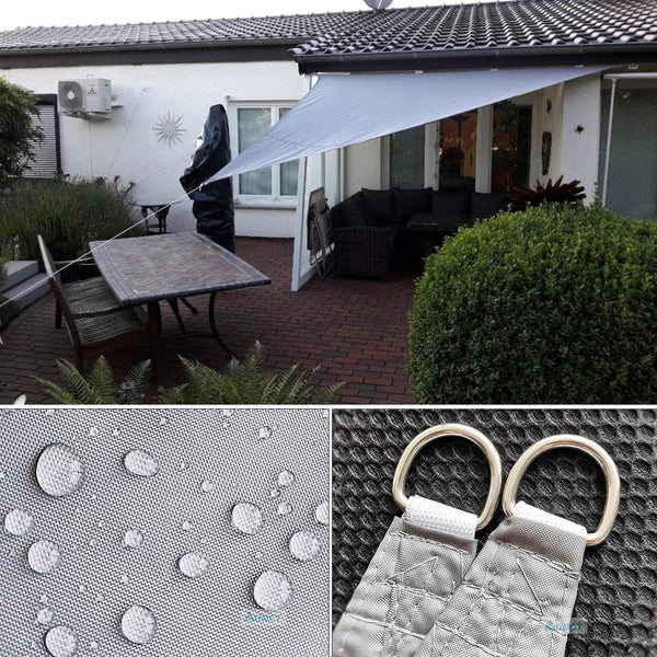 Planet Gates light beige / 4x4x5.7m Waterproof Sun Shelter Triangle Sunshade Protection Outdoor  Cover Garden Patio Pool Shade Sail Awning Camping Sun Shade 420D