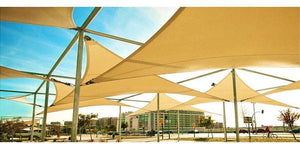 Planet Gates light beige / 4x4x5.7m Waterproof Sun Shelter Triangle Sunshade Protection Outdoor  Cover Garden Patio Pool Shade Sail Awning Camping Sun Shade 420D