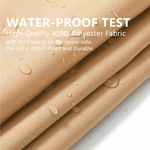 Planet Gates light beige / 4x4x5.7m Waterproof Sun Shelter Triangle Sunshade Protection Outdoor  Cover Garden Patio Pool Shade Sail Awning Camping Sun Shade 420D