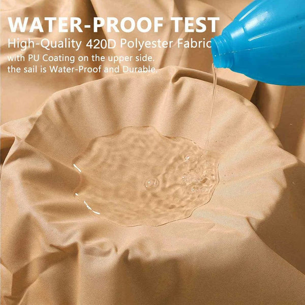 Planet Gates light beige / 4x4x5.7m Waterproof Sun Shelter Triangle Sunshade Protection Outdoor  Cover Garden Patio Pool Shade Sail Awning Camping Sun Shade 420D