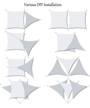 Planet Gates light beige / 4x4x5.7m Waterproof Sun Shelter Triangle Sunshade Protection Outdoor  Cover Garden Patio Pool Shade Sail Awning Camping Sun Shade 420D