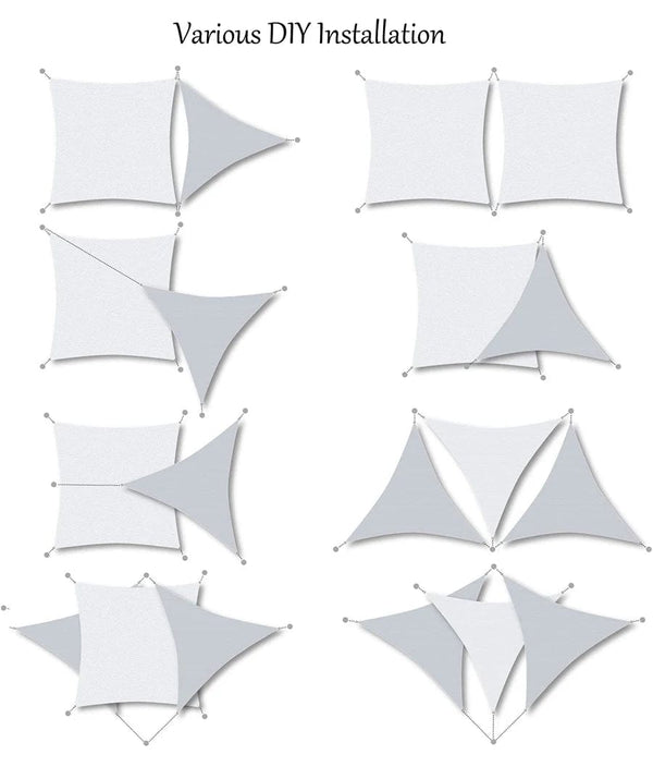 Planet Gates light beige / 4x4x5.7m Waterproof Sun Shelter Triangle Sunshade Protection Outdoor  Cover Garden Patio Pool Shade Sail Awning Camping Sun Shade 420D