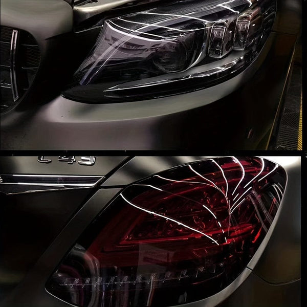 Planet Gates light black 11.81inX39.37in Light Black Car Styling Headlight And Taillight Vinyl Tint Sticker Lamp Film Set