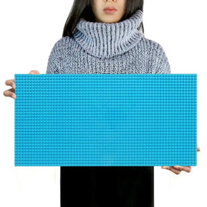 Planet Gates Light blue 32*64 Holes Classic Building Blocks Base Board, DIY Assembled Building Blocks Wall Compatible With Brand Gift Toys for Children