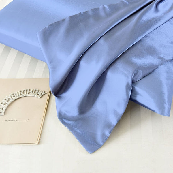 Planet Gates Light Blue / Standard (20"x26") 2pcs Satin Pillowcase, Soft And Smooth Texture, Satin Solid Color Envelope Pillowcases, Reduce Hair Breakage Prevent Wrinkles