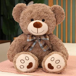 Planet Gates light brown / 35cm 35CM Cute Colorful Bow Tie Bear Doll Plush Toy Hug Bear Doll Children Birthday Gift Pillow bear Home Living Room Bedroom