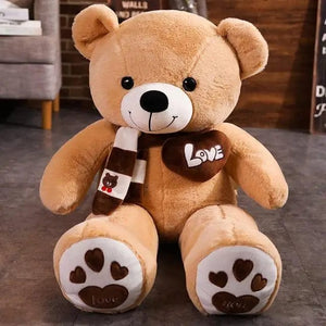 Planet Gates light brown / 80cm High Quality 4 Colors Teddy Bear With Scarf Stuffed Animals Bear Plush Toys Doll Pillow Kids Lovers Birthday Baby Gift