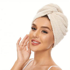 Planet Gates Light Coffee 1pc Absorbent Household Hair Drying Towel For All Hairstyles, Quick-drying Hair Turban - Perfect For Mom Wife Girlfriend