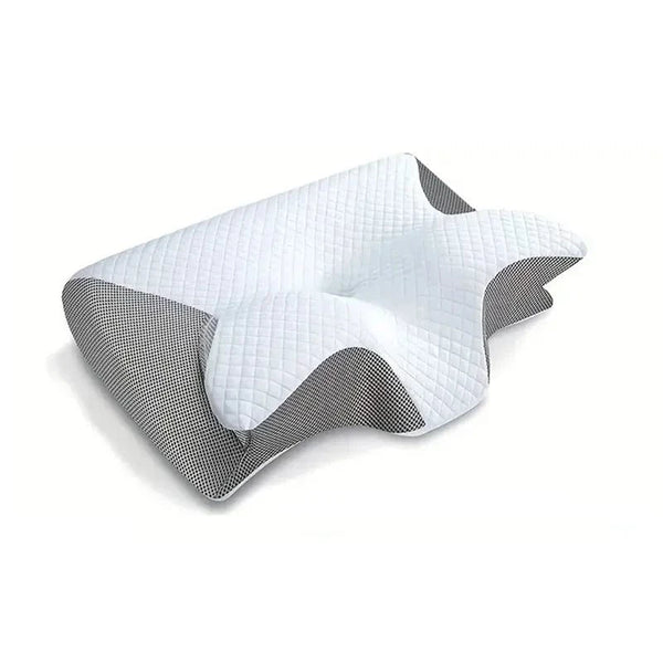 Planet Gates Light Gray 1pc Memory Foam Cervical Pillow, 2 in 1 Ergonomic Contour Orthopedic Pillow for Neck Pain, Contoured Support Pillows,Neck Pillow