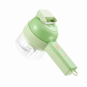 Planet Gates light green 4In1 Electric Vegetable Cutter Set Handheld Wireless Electric Garlic Masher Food Chopper Meat Grinder Machine Food Peel Slice