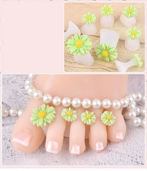 Planet Gates Light green 8Pcs Cute Soft Silicone Toe Separator for Nail Polish, Set of Toe Spacers for Feet Apply Nail Polish During Pedicure