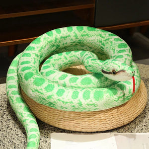 Planet Gates light green snake / 160cm Artificial Python Plush Toy Long Snake Yellow Orange Green Python Plush Toy Decorate The House Holiday Decorations
