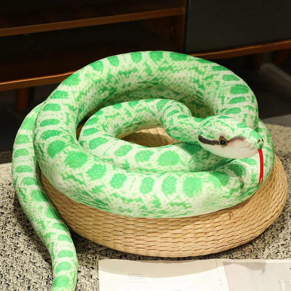 Planet Gates light green snake / 160cm Artificial Python Plush Toy Long Snake Yellow Orange Green Python Plush Toy Decorate The House Holiday Decorations