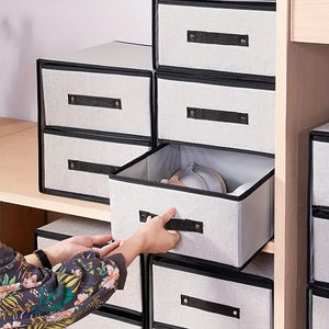 Planet Gates Light Grey 1pc Fabric Storage Bin, Two-layered , Washable Imitation Linen Drawer-style Bra Organizer Box, Separated Clothing And Underwear Organization And Storage Supplies, Dorm And Bedroom Wardrobe Organizer, Closet Organize