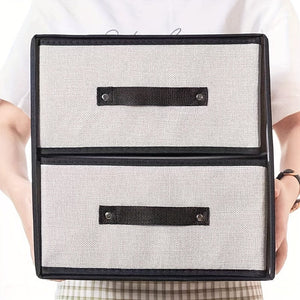 Planet Gates Light Grey 1pc Fabric Storage Bin, Two-layered , Washable Imitation Linen Drawer-style Bra Organizer Box, Separated Clothing And Underwear Organization And Storage Supplies, Dorm And Bedroom Wardrobe Organizer, Closet Organize