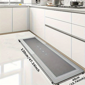 Planet Gates Light Grey / 40cmX120cm 1pc Premium Diatom Mud Kitchen Floor Mat, Super Absorbent Floor Mat With Anti-slip Bottom, Quick Dry Bathroom Living Room Large Carpet, Absorbent Bath Mat, Laundry Floor Mat