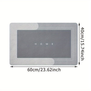 Planet Gates Light Grey / 40cmX60cm 1pc Premium Diatom Mud Kitchen Floor Mat, Super Absorbent Floor Mat With Anti-slip Bottom, Quick Dry Bathroom Living Room Large Carpet, Absorbent Bath Mat, Laundry Floor Mat