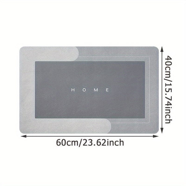 Planet Gates Light Grey / 40cmX60cm 1pc Premium Diatom Mud Kitchen Floor Mat, Super Absorbent Floor Mat With Anti-slip Bottom, Quick Dry Bathroom Living Room Large Carpet, Absorbent Bath Mat, Laundry Floor Mat