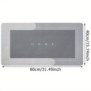 Planet Gates Light Grey / 40cmX80cm 1pc Premium Diatom Mud Kitchen Floor Mat, Super Absorbent Floor Mat With Anti-slip Bottom, Quick Dry Bathroom Living Room Large Carpet, Absorbent Bath Mat, Laundry Floor Mat