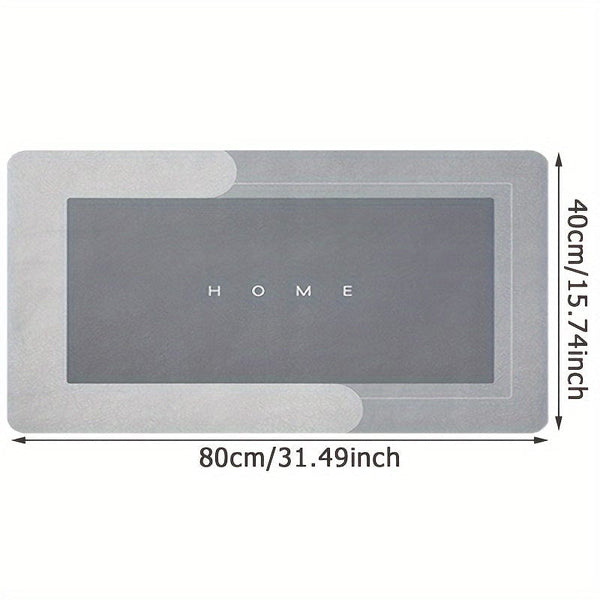 Planet Gates Light Grey / 40cmX80cm 1pc Premium Diatom Mud Kitchen Floor Mat, Super Absorbent Floor Mat With Anti-slip Bottom, Quick Dry Bathroom Living Room Large Carpet, Absorbent Bath Mat, Laundry Floor Mat