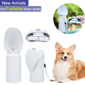 Planet Gates Light Grey 550ml Folding Pet Outdoor Walking Mug Portable Travel Water Bottle Puppy Cats Dogs Drinking Water Dispenser Cup Supplies