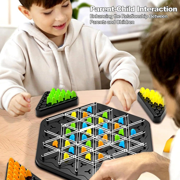 Planet Gates Light Grey Chain Triggle Chess Game Triggle Rubber Band Game Toy For Kid Interactive Board Game Battle Set For Family Party Gift