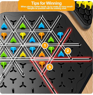 Planet Gates Light Grey Chain Triggle Chess Game Triggle Rubber Band Game Toy For Kid Interactive Board Game Battle Set For Family Party Gift