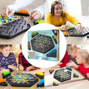 Planet Gates Light Grey Chain Triggle Chess Game Triggle Rubber Band Game Toy For Kid Interactive Board Game Battle Set For Family Party Gift