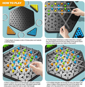 Planet Gates Light Grey Chain Triggle Chess Game Triggle Rubber Band Game Toy For Kid Interactive Board Game Battle Set For Family Party Gift