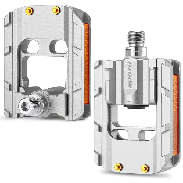 Planet Gates Light Grey KOOTU Bicycle pedals Aluminum alloy material is strong and durable Folding pedals Universal bicycle pedals sealed bearings