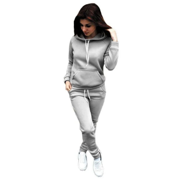 Planet Gates Light Grey / S Pants Sets Women Tracksuit Sweatshirt Sweater Winter Autumn Lounge Wear Sport Suit  Matching 2 Pcs Sets
