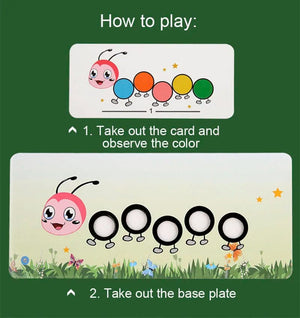 Planet Gates Light Grey Wooden Clip Beads Games Montessori Toys Color Matching Parish Learning Set Fine Movement Training Educational Toys For Children