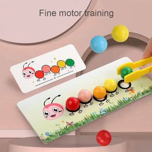 Planet Gates Light Grey Wooden Clip Beads Games Montessori Toys Color Matching Parish Learning Set Fine Movement Training Educational Toys For Children