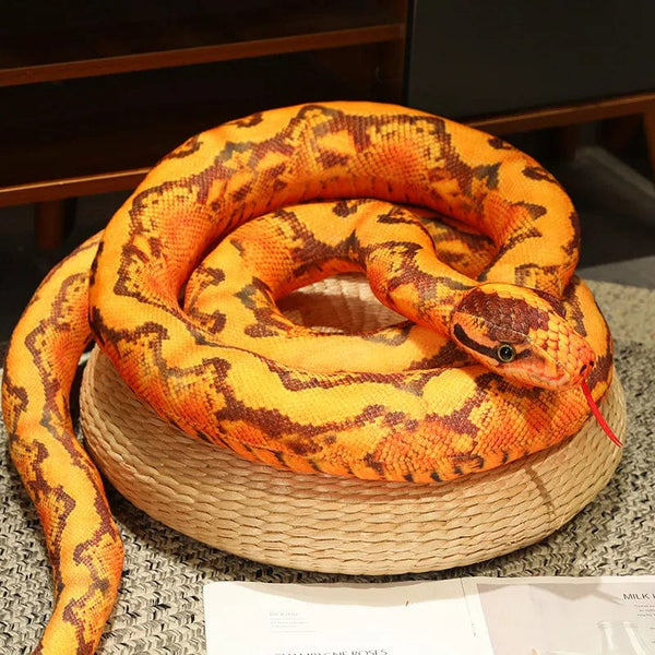 Planet Gates light orange snake / 160cm Artificial Python Plush Toy Long Snake Yellow Orange Green Python Plush Toy Decorate The House Holiday Decorations