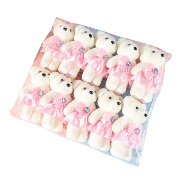 Planet Gates Light Pink 10Pcs/Lot Bear Stuffed Plush Toy Mini Bear  Toy Keychain Bag Pendant Wedding Decoration Kids Birthday Party Gifts