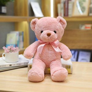 Planet Gates Light pink / 30cm 30CM Many Colors Delicacy Teddy Bear Plush Toy New Cute Soft Ribbon Butterfly Festival Solid Color Hug Bear Doll Birthday Gift