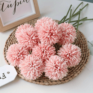 Planet Gates Light Pink / 5pcs 5pcs Glorious Chrysanthemum Ball Flowers Bouquet - Perfect for Home, Office, Coffee House, Parties, and Weddings - Artificial Flowers for Important People