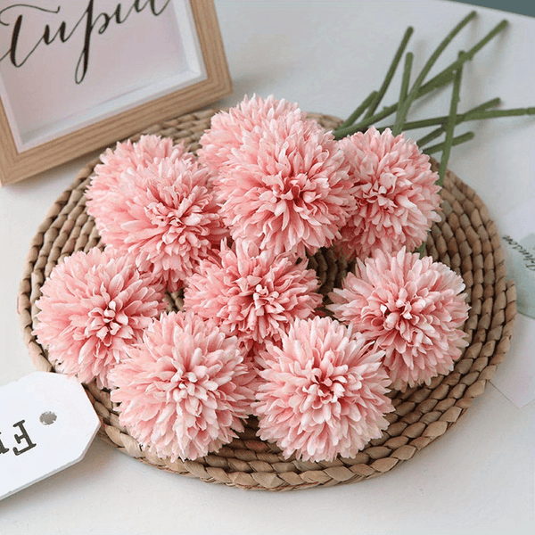 Planet Gates Light Pink / 5pcs 5pcs Glorious Chrysanthemum Ball Flowers Bouquet - Perfect for Home, Office, Coffee House, Parties, and Weddings - Artificial Flowers for Important People