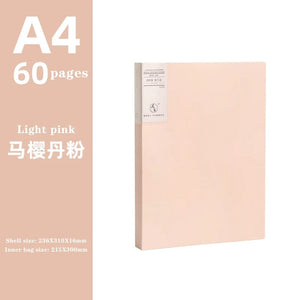 Planet Gates light pink 60 pages JIANWU A4 Morandi File Bag 100 Pages Data Book Large Capacity File Folder Portfolio Office Stationery