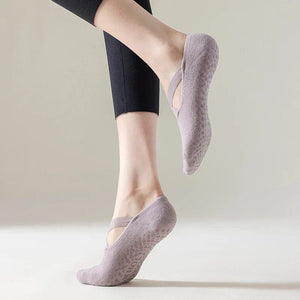 Planet Gates light purple / EUR 34-39 Yoga Socks Women Cotton Silicone Non-slip Pilates Grip Towel  No-Show Barre Sock