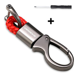 Planet Gates Light Red 2023 Custom LOGO Motorcycle Braided Rope Keyring Metal Keychain For Kawasaki Versys 650 1000 X300 300X VERSYS1000SE 2018-2023